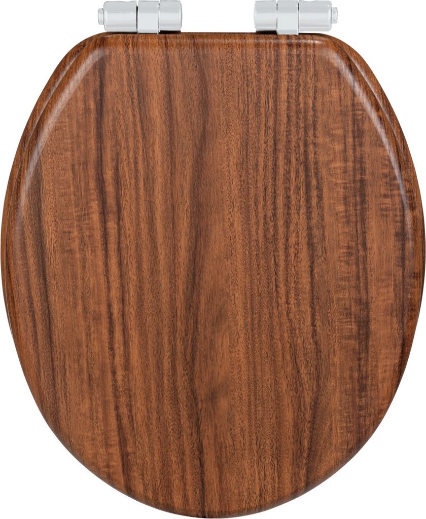 WENKO WC Sitz Toilettensitz Klobrille Absenkautomatik Fix-Clip Holz MDF