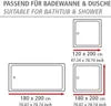 WENKO Dusch Vorhang Badewannen Ringe Wannen SAND STONE 180x200 cm waschbar
