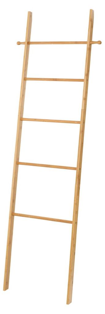 WENKO Handtuch Leiter Bahari Ständer Bambus 5 Stangen 2 Haken Halter