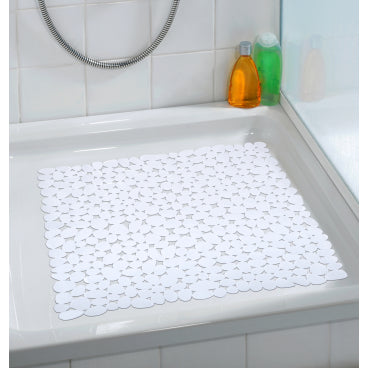 WENKO Paradise Duscheinlage, 54 x 54 cm – Farbe: weiß