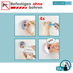 WENKO Quadro Vacuum-Loc Maxiablage, Edelstahl – 1 Stück