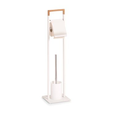 Zeller WC-Garnitur, 19 x 19 x 74,5 cm – Material: Metall, weiß