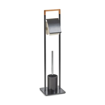 Zeller WC-Garnitur, 19 x 19 x 74,5 cm – Material: Metall, schwarz