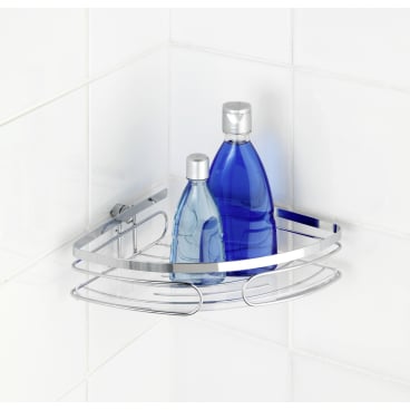 WENKO Premium Eckablage – Metall/ Edelstahl