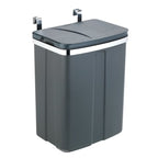 WENKO Tür-Abfalleimer, 12 Liter – Farbe: Grau/ Silber, glänzend