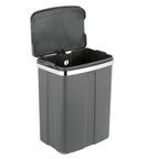 WENKO Tür-Abfalleimer, 12 Liter – Farbe: Grau/ Silber, glänzend