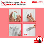 WENKO Turbo-Loc® Quadro Handtuchhalter – Maße (B x H x T): 3,5 x 14 x 40 cm