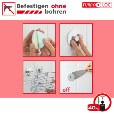 WENKO Turbo-Loc® Quadro WC-Garnitur – Maße (B x H x T): 9,5 x 35,5 x 12 cm
