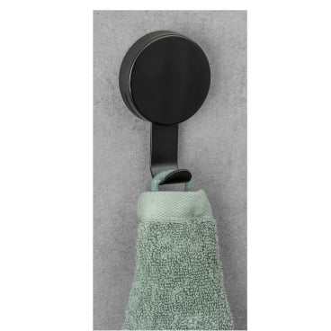 WENKO Wandhaken Pavia, Static-Loc® Plus, schwarz, 2er Set – Set = 2 Stück