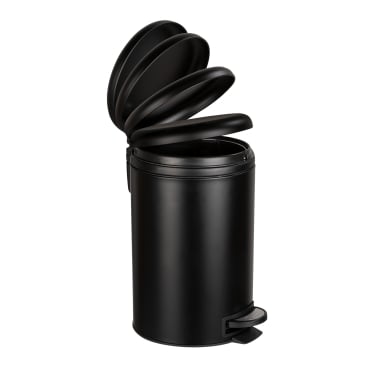 WENKO Mülleimer Leman Easy Close, schwarz, 12 Liter – 1 Stück