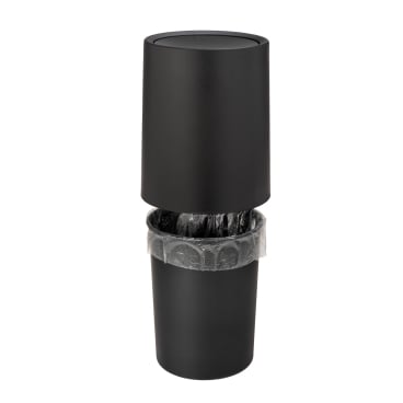 WENKO Schwingdeckeleimer Atri, 6 Liter – Farbe: schwarz