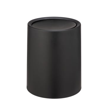 WENKO Schwingdeckeleimer Atri, 6 Liter – Farbe: schwarz