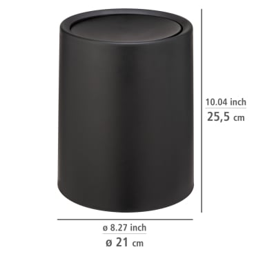 WENKO Schwingdeckeleimer Atri, 6 Liter – Farbe: schwarz