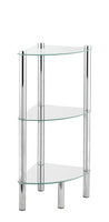 Wenko Eckregal Mod. Yago mit 3 Glasablagen, aus Edelstahl und Sicherheitsglas