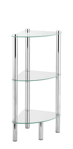 Wenko Eckregal Mod. Yago mit 3 Glasablagen, aus Edelstahl und Sicherheitsglas