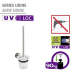 WENKO UV-Loc® WC-Garnitur Udine, Edelstahl – Maße (B x H x T): 11 x 38 x 15,5 cm