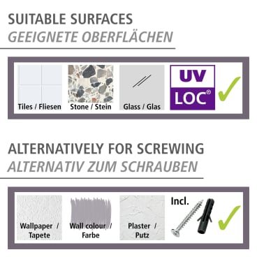 WENKO UV-Loc® WC-Garnitur Udine, Edelstahl – Maße (B x H x T): 11 x 38 x 15,5 cm