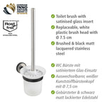 WENKO UV-Loc® WC-Garnitur Udine, Edelstahl – Maße (B x H x T): 11 x 38 x 15,5 cm