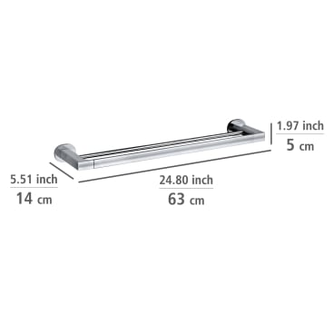 WENKO UV-Loc® Badetuchstange Maribor, 60 cm, Zinkdruckguss – 1 Stück