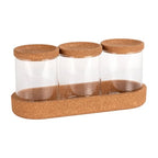 WENKO Aufbewahrungsdosen Apiro, Set, 4-teilig, Glas/Kork