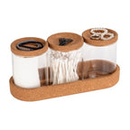 WENKO Aufbewahrungsdosen Apiro, Set, 4-teilig, Glas/Kork