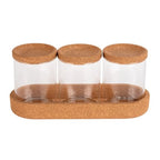 WENKO Aufbewahrungsdosen Apiro, Set, 4-teilig, Glas/Kork