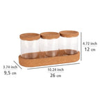 WENKO Aufbewahrungsdosen Apiro, Set, 4-teilig, Glas/Kork