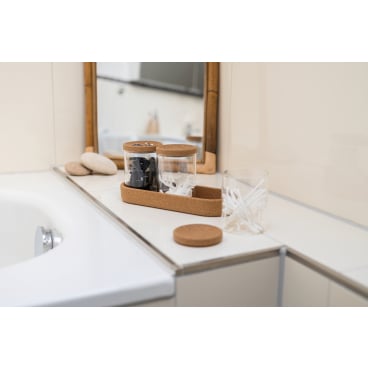 WENKO Aufbewahrungsdosen Apiro, Set, 4-teilig, Glas/Kork