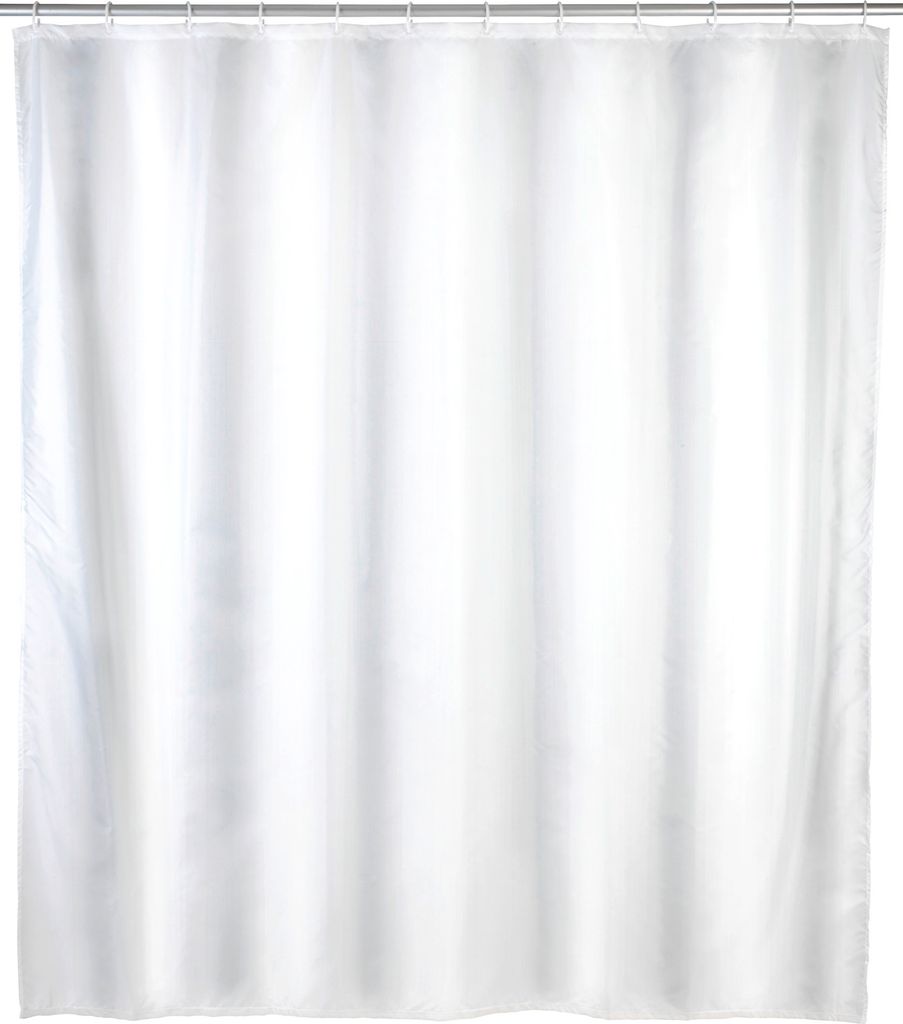 WENKO Dusch Vorhang Badewannen Inkl Ringe Textil 120x200 cm Uni Weiß Bad Dusche