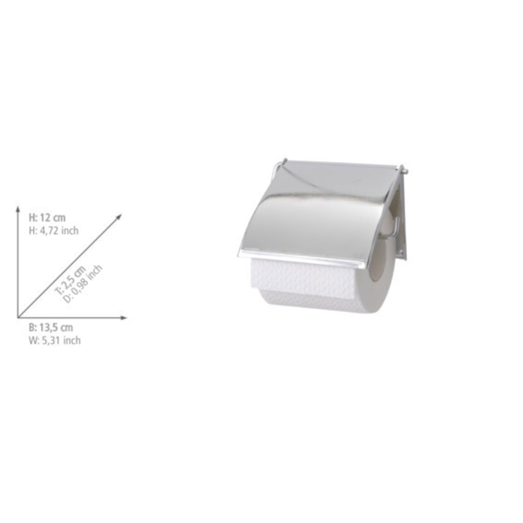 Wenko Toilettenpapierhalter Mod. Cover chrom, aus Stahl