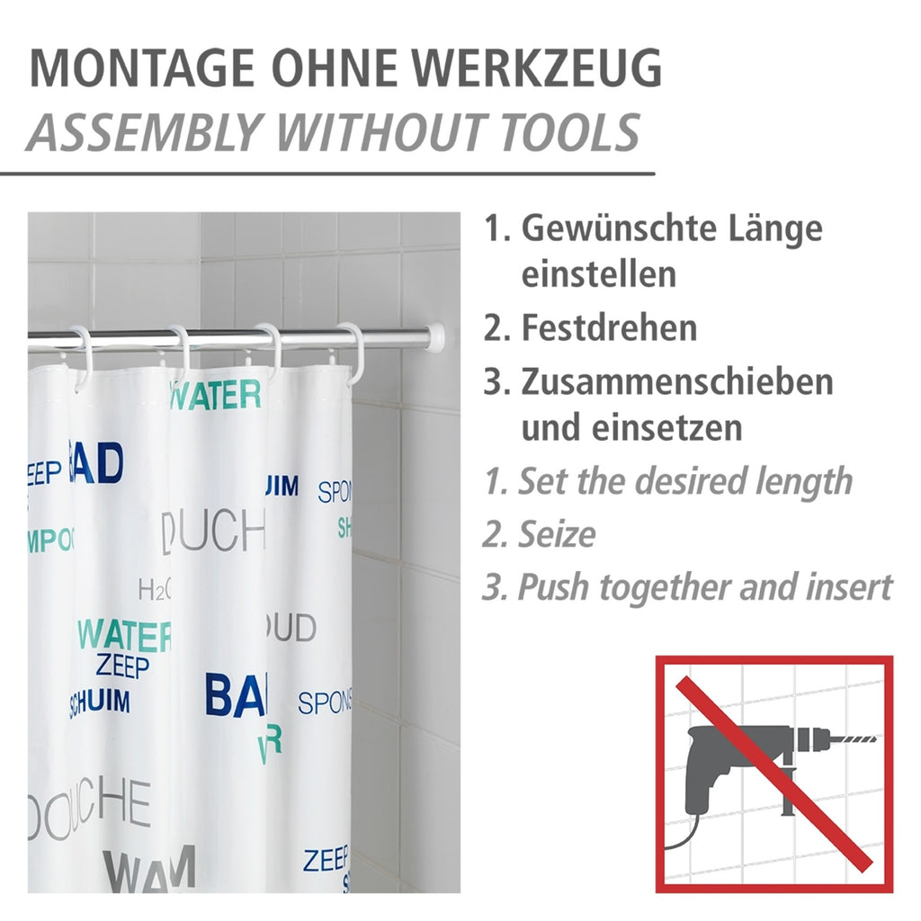 Wenko Teleskop-Duschstange Chrom 70 - 115 cm, aus rostfreiem Aluminium
