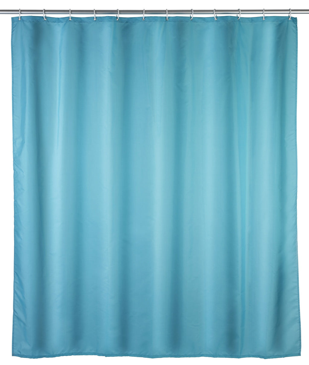 Wenko Anti-Schimmel Duschvorhang Uni Light Blue, Textil (Polyester), 180 x 200 cm, waschbar