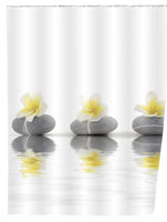 Wenko Duschvorhang Stones with Flower, 180 x 200 cm, waschbar