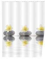 Wenko Duschvorhang Stones with Flower, 180 x 200 cm, waschbar