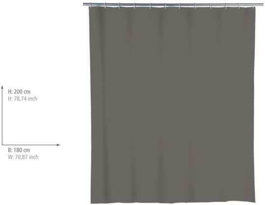 Wenko 4008838200735 Peva Shower Curtain Mouse Grey