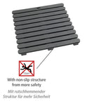 Wenko Duschmatte Mod. Indoor & Outdoor Grau 55 x 55 cm, mit rutschhemmender Struktur
