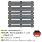 Wenko Duschmatte Mod. Indoor & Outdoor Grau 55 x 55 cm, mit rutschhemmender Struktur