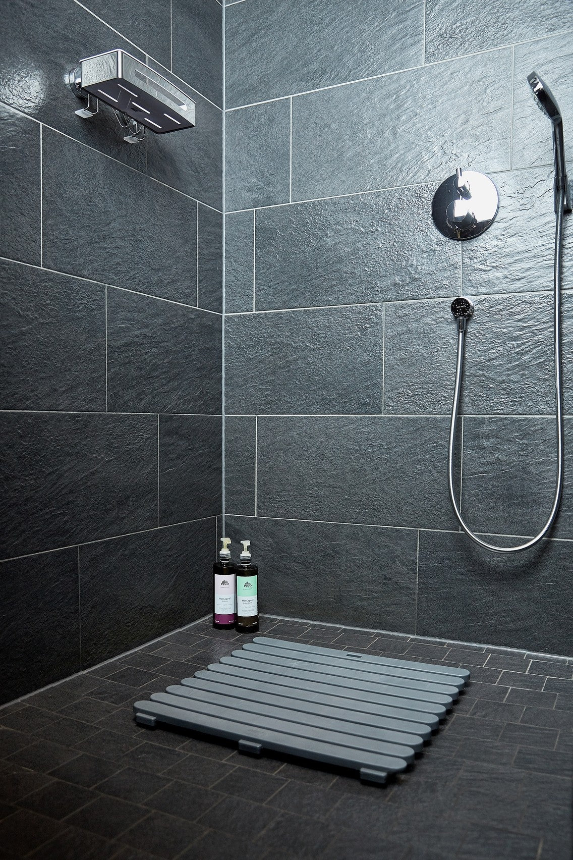 Wenko Duschmatte Mod. Indoor & Outdoor Grau 55 x 55 cm, mit rutschhemmender Struktur