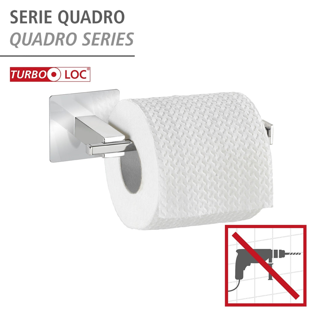 Wenko Turbo-Loc® Toilettenpapierhalter o. Deckel Quadro, Befestigen ohne bohren