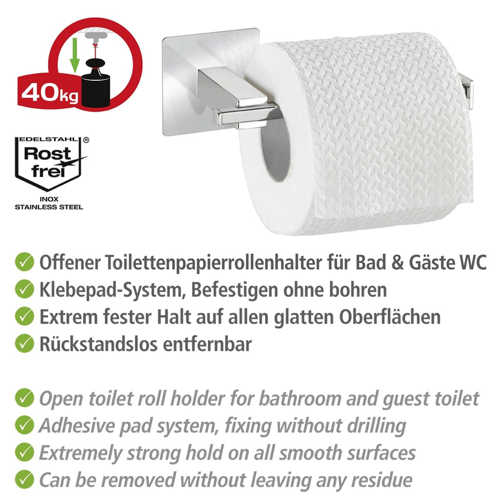 Wenko Turbo-Loc® Toilettenpapierhalter o. Deckel Quadro, Befestigen ohne bohren