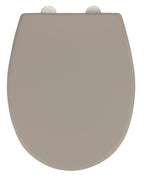 Wenko WC-Sitz Vorno Neo Taupe, Toilettensitz mit Absenkautomatik, Schnellbefestigung, aus antibakteriellem, stabilem Duroplast