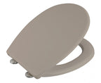Wenko WC-Sitz Vorno Neo Taupe, Toilettensitz mit Absenkautomatik, Schnellbefestigung, aus antibakteriellem, stabilem Duroplast