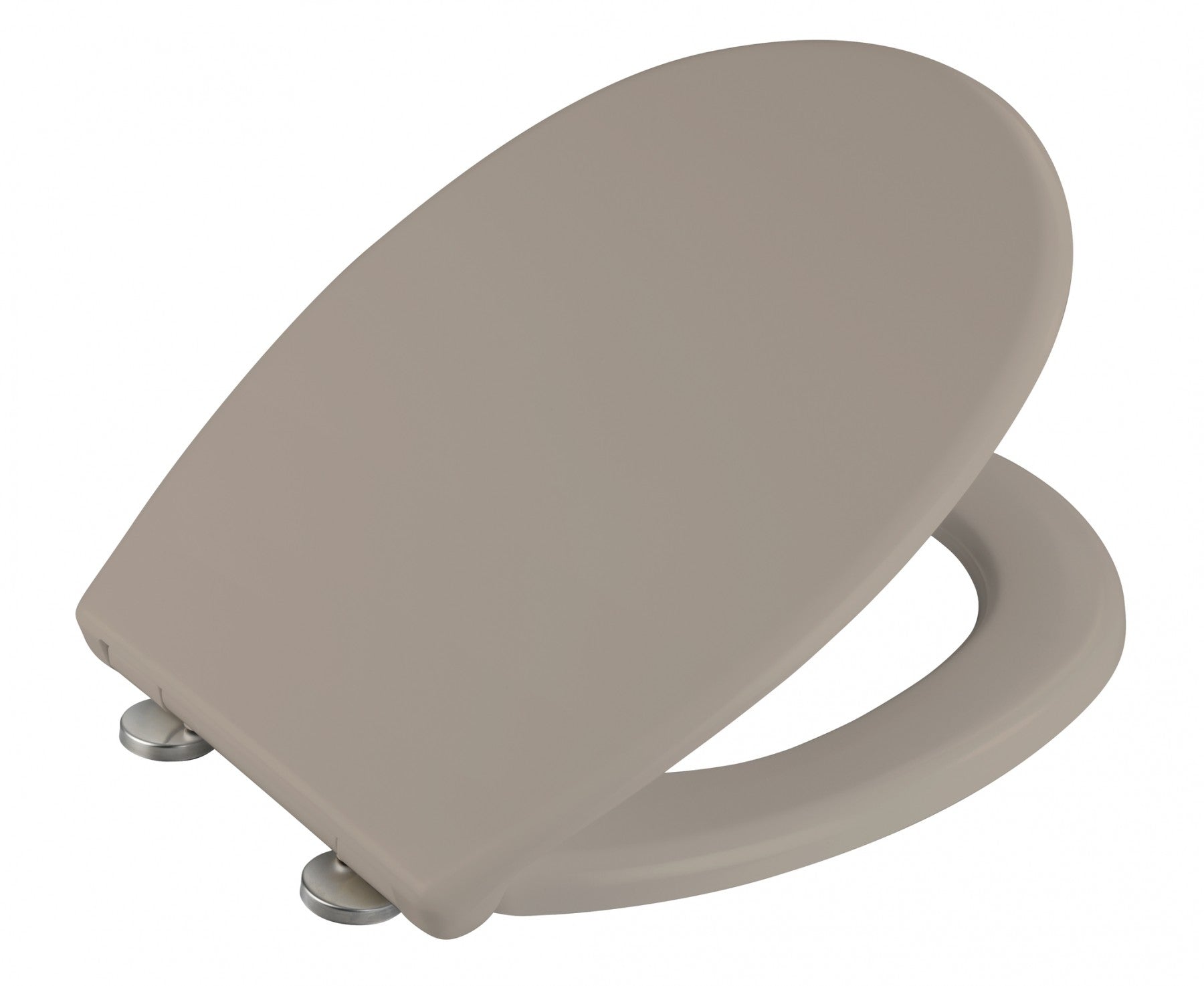 Wenko WC-Sitz Vorno Neo Taupe, Toilettensitz mit Absenkautomatik, Schnellbefestigung, aus antibakteriellem, stabilem Duroplast