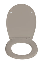 Wenko WC-Sitz Vorno Neo Taupe, Toilettensitz mit Absenkautomatik, Schnellbefestigung, aus antibakteriellem, stabilem Duroplast