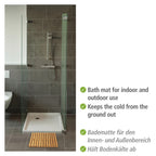 Wenko Baderost Mod. Indoor & Outdoor Bambus, 50 x 50 cm, mit rutschhemmender Unterseite