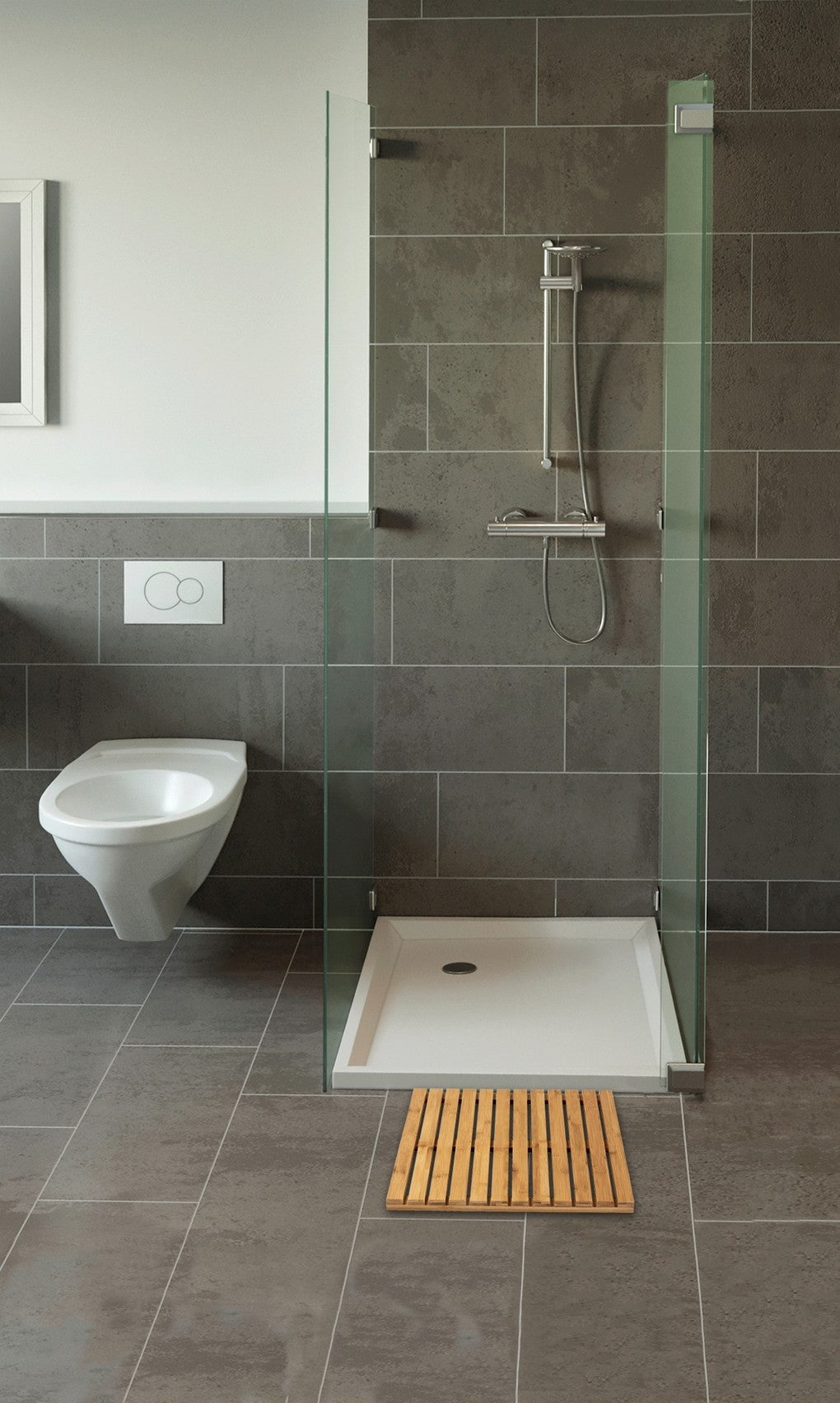 Wenko Baderost Mod. Indoor & Outdoor Bambus, 50 x 50 cm, mit rutschhemmender Unterseite