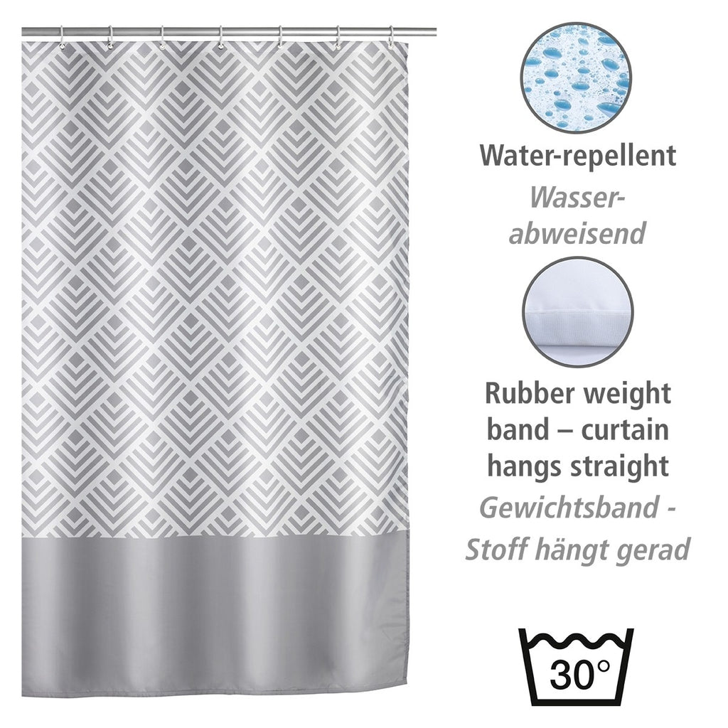 Wenko Anti-Schimmel Duschvorhang Echo, Textil (Polyester), 180 x 200 cm, waschbar