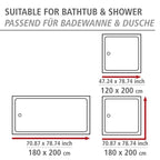Wenko Anti-Schimmel Duschvorhang Echo, Textil (Polyester), 180 x 200 cm, waschbar