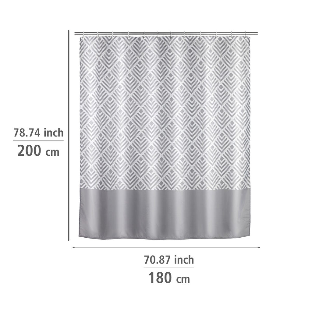 Wenko Anti-Schimmel Duschvorhang Echo, Textil (Polyester), 180 x 200 cm, waschbar