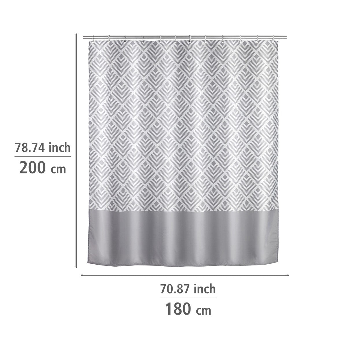 Wenko Anti-Schimmel Duschvorhang Echo, Textil (Polyester), 180 x 200 cm, waschbar
